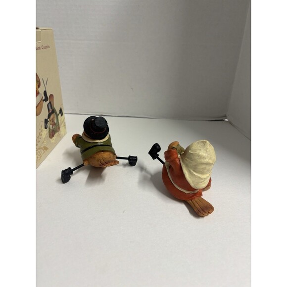 Rare Cracker Barrel Exclusive Harvest Bird Couple Fall Table Decor Resin w/Box - Picture 5 of 9